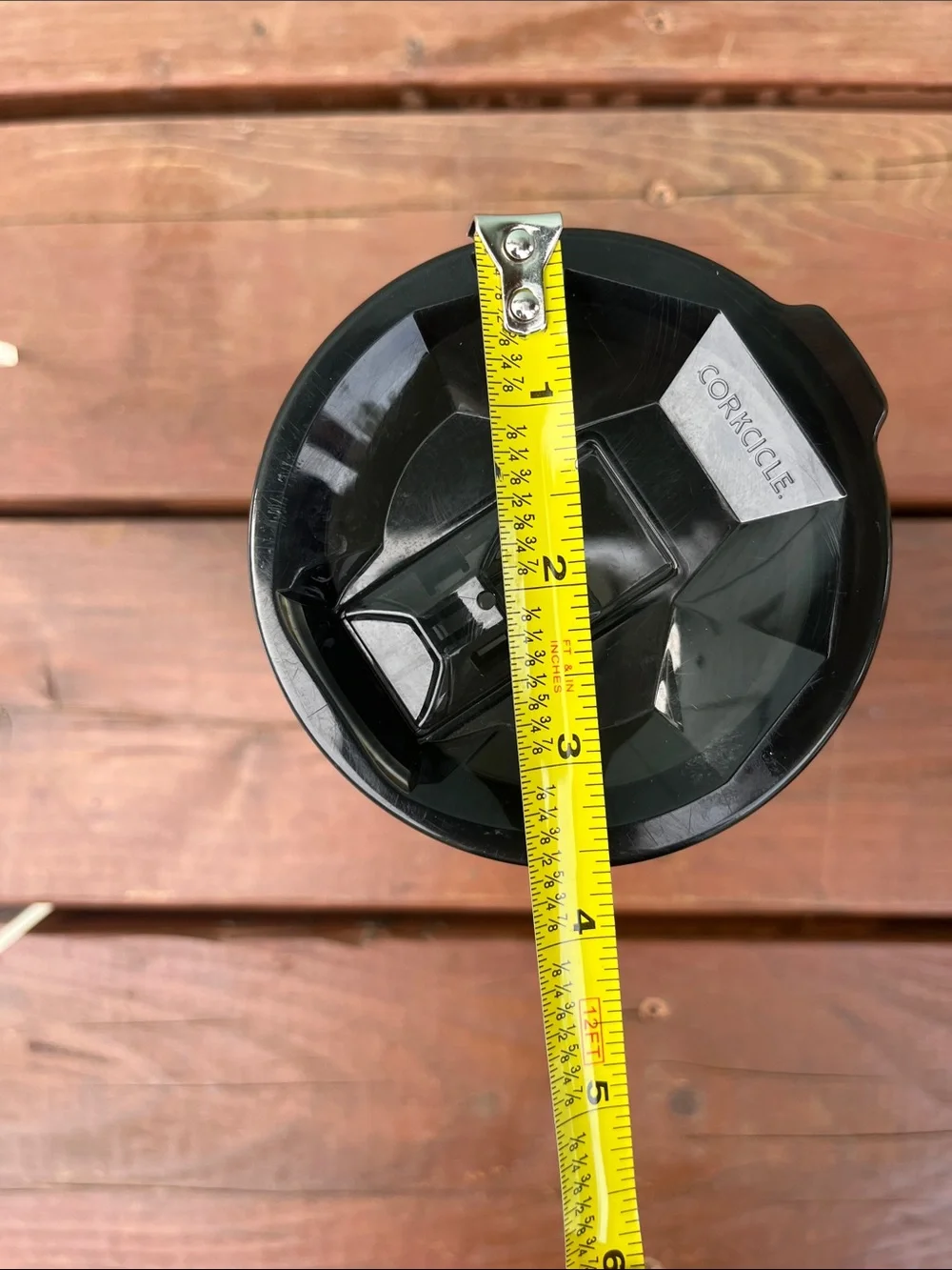 Corkcicle Black Tumbler with Red Logo Pattern - Corkcicle